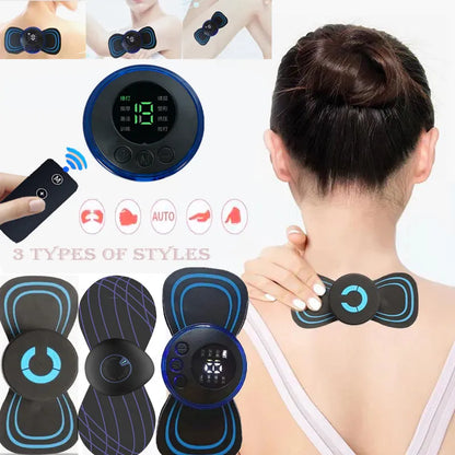 × Electric Neck Massager Body Massage Portable EMS Cervical Spine Massage Stickers Health Care Masajeadora Muscular