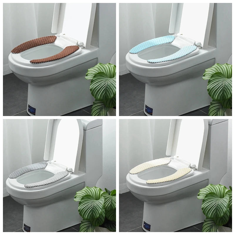 Universal Toilet Seat Cover Soft WC Toilet Seat Cushion O-Shaped Warmer WC Closestool Mat Bathroom Accessories Toilet Cover